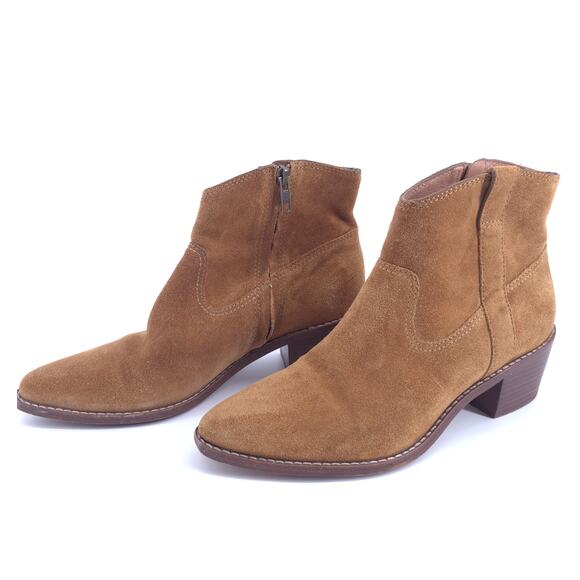 Madewell Hailie Bootie Equestian Brown Suede Western Cowgirl PointedToe 7 AA780 - Picture 4 of 9